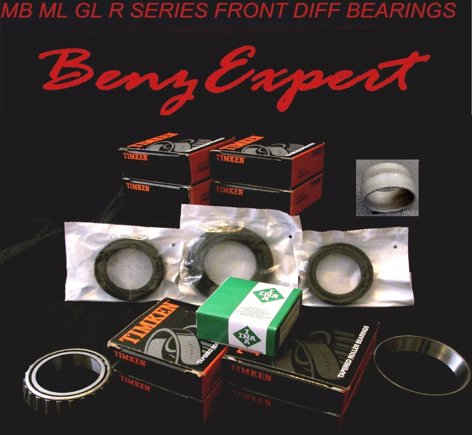 Timken bearings and seals for Mercedes-Benz ML GL R front differential repair